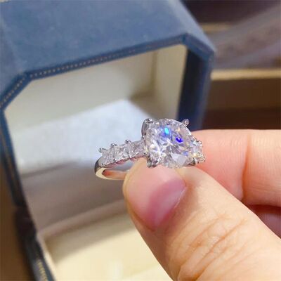 3 Carat Moissanite 925 Sterling Silver Ring for Elegance