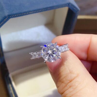3 Carat Moissanite 925 Sterling Silver Ring for Elegance
