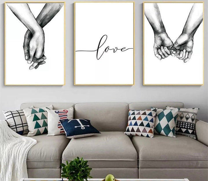 3 Pcs Set Love Together Art Oil Printings Abstract Picture Painting - Ruth Envision