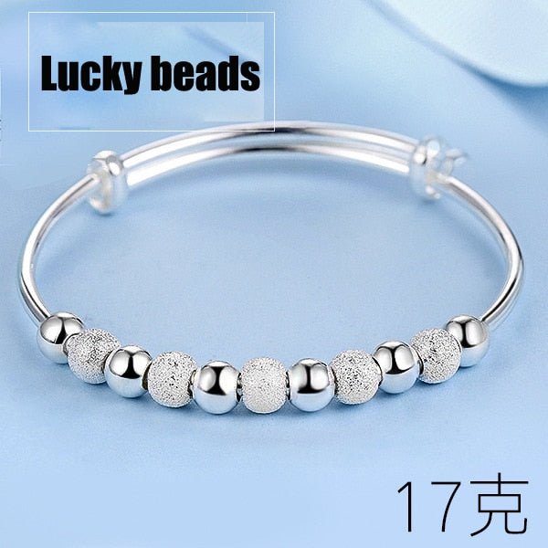 3 Style New 925 Sterling Silver Lucky Charm Bracelet Cuff