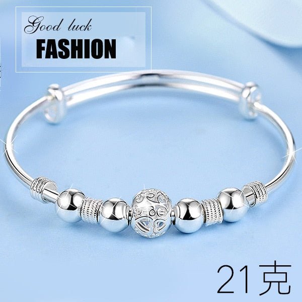 3 Style New 925 Sterling Silver Lucky Charm Bracelet Cuff