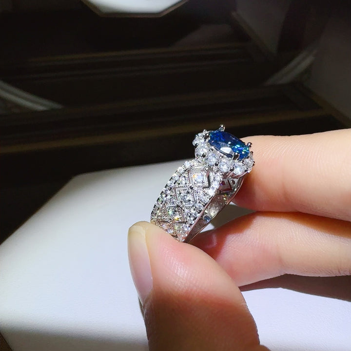 1 Carat Moissanite Zircon 925 Sterling Silver Ring Elegance