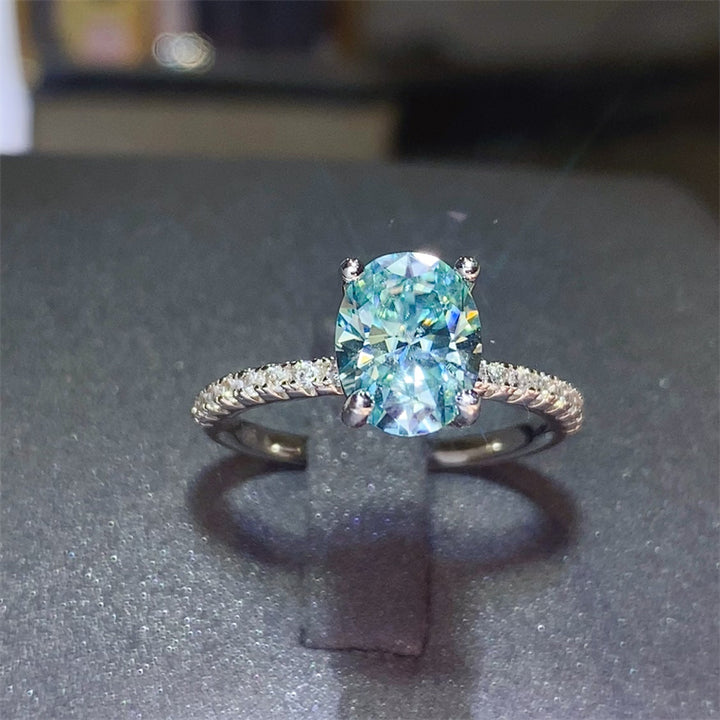 2 Carat Moissanite Zircon 925 Sterling Silver Ring Size 7