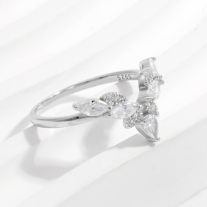 Inlaid Zircon 925 Sterling Silver Ring for Elegant Style