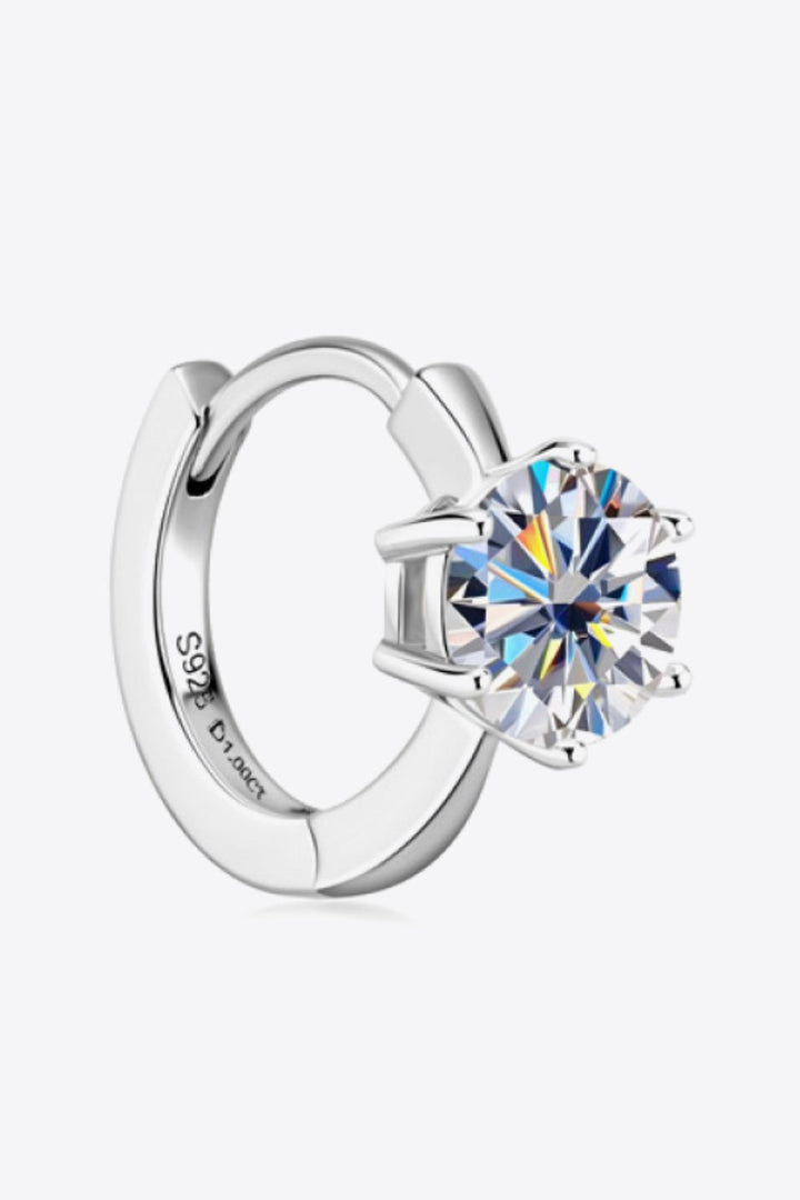 2 Carat Moissanite 925 Sterling Silver Huggie Earrings Set
