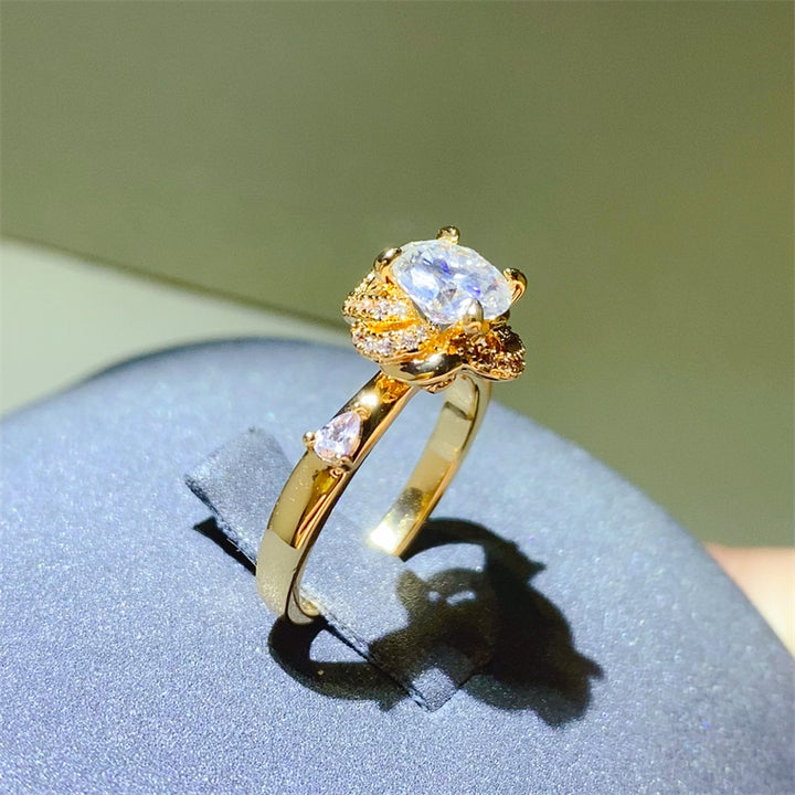 1 Carat Moissanite Zircon 925 Sterling Silver Ring Elegant