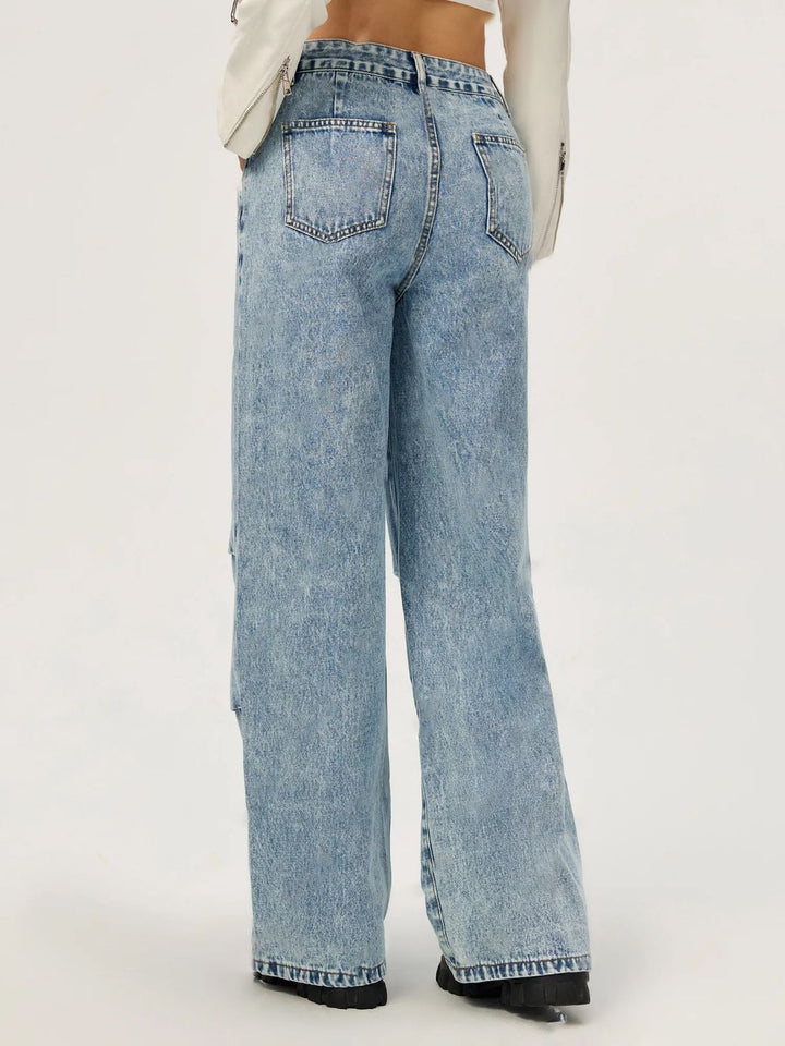 Wide Leg Jeans with Pockets for Women in Multiple Sizes