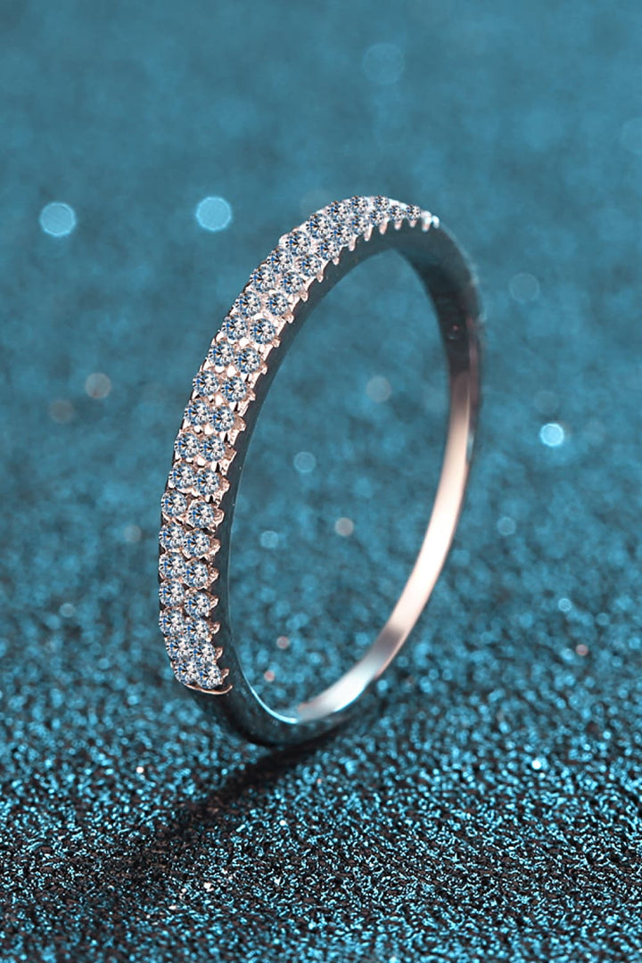 Moissanite 925 Sterling Silver Half-Eternity Ring for Elegance