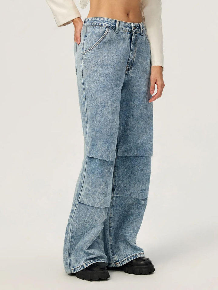 Wide Leg Jeans with Pockets for Women in Multiple Sizes