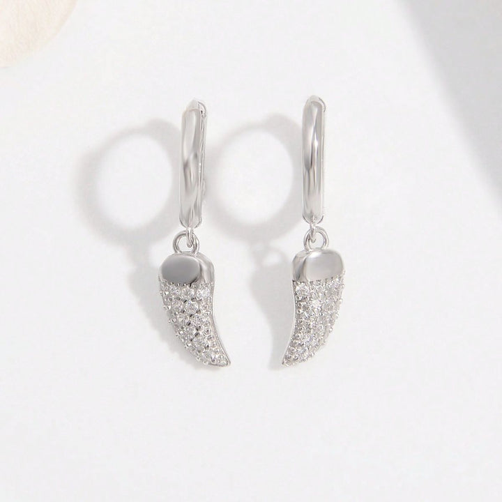925 Sterling Silver Zircon Chili Shape Earrings for Style