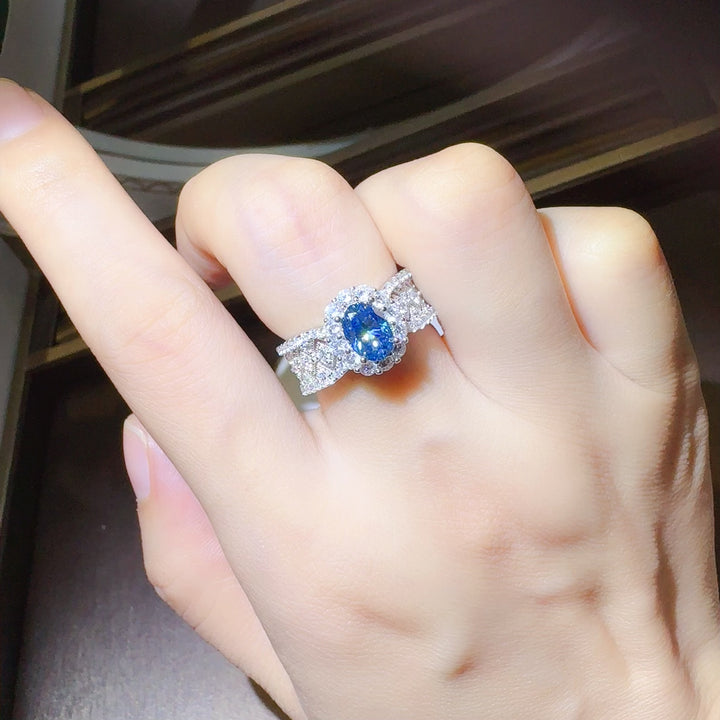 1 Carat Moissanite Zircon 925 Sterling Silver Ring Elegance