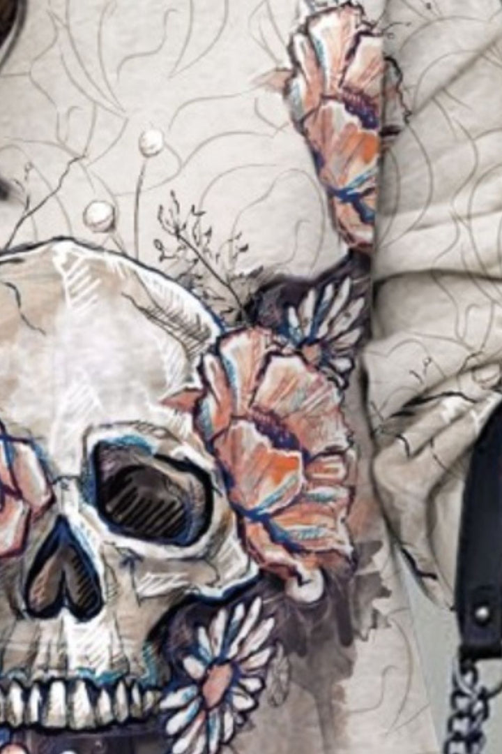 Printed Turtleneck Long Sleeve Mini Dress for Chic Style