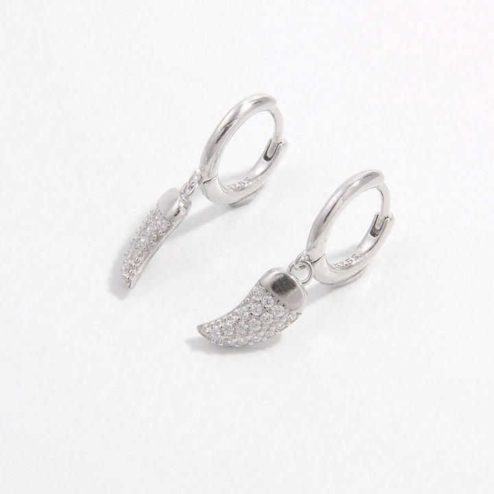 925 Sterling Silver Zircon Chili Shape Earrings for Style
