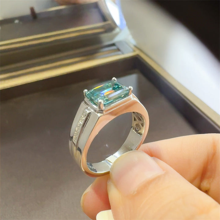 3 Carat 925 Sterling Silver Moissanite Rectangle Ring