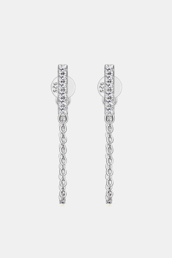 Moissanite 925 Sterling Silver Connected Earrings for Elegance