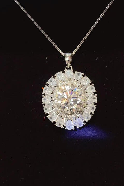 5 Carat Moissanite 925 Sterling Silver Necklace for Elegance