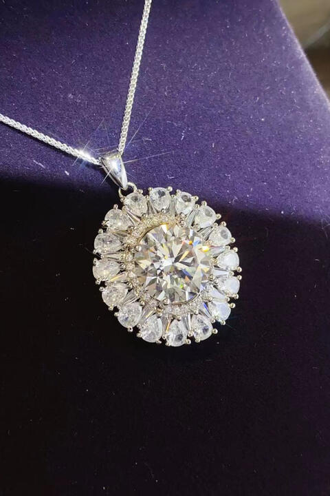 5 Carat Moissanite 925 Sterling Silver Necklace for Elegance