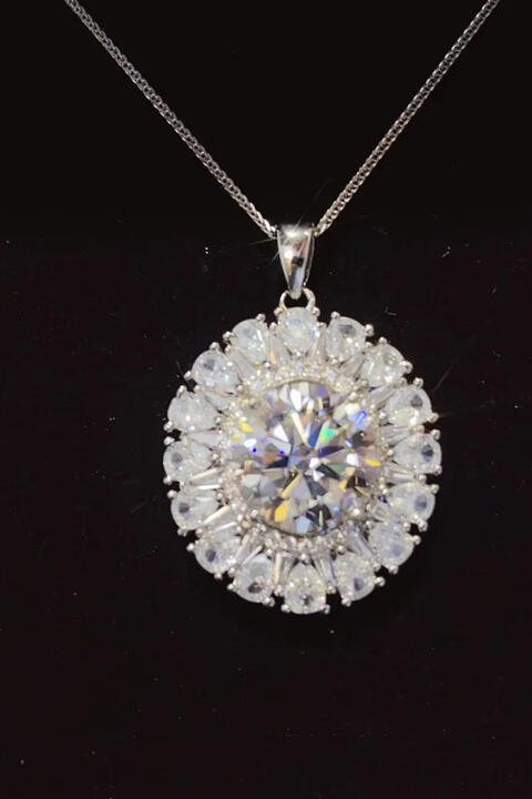 5 Carat Moissanite 925 Sterling Silver Necklace for Elegance