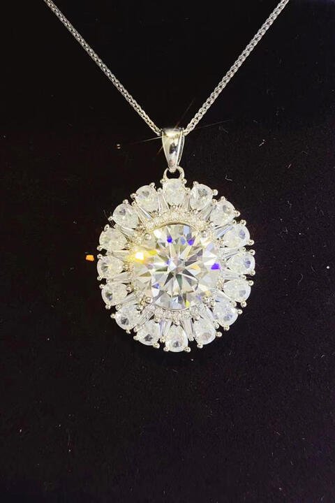 5 Carat Moissanite 925 Sterling Silver Necklace for Elegance