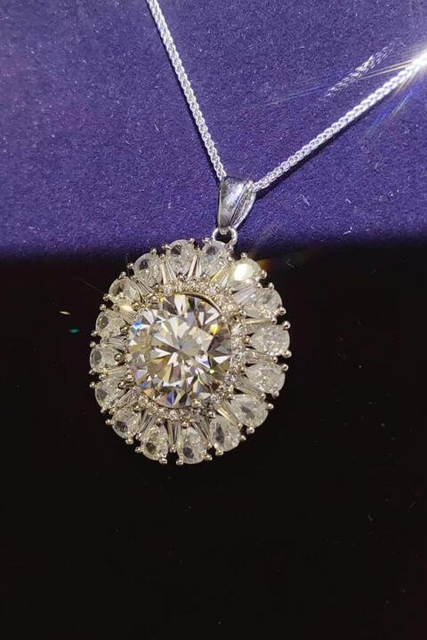 5 Carat Moissanite 925 Sterling Silver Necklace for Elegance