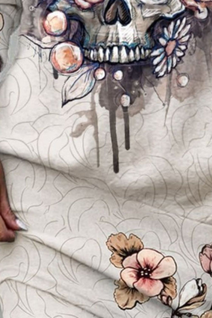 Printed Turtleneck Long Sleeve Mini Dress for Chic Style