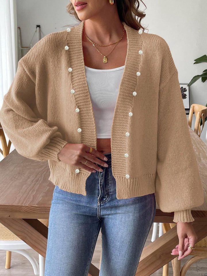 Pearl Open Front Long Sleeve Cardigan for Every Occasion