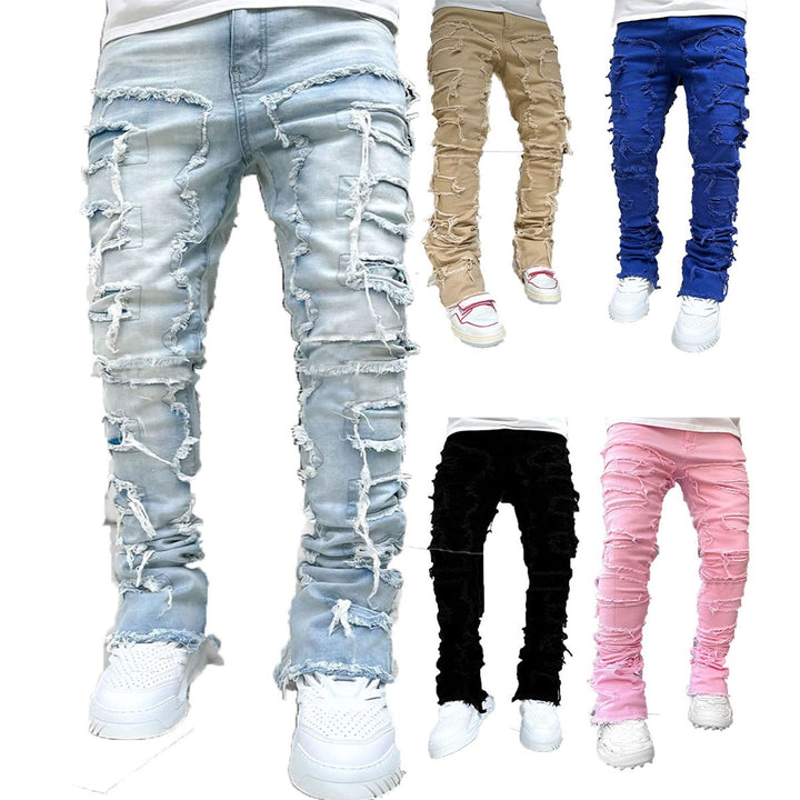Men's Flexible Fit Straight Leg Denim Trousers for Comfort