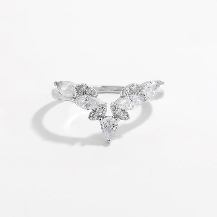 Inlaid Zircon 925 Sterling Silver Ring for Elegant Style