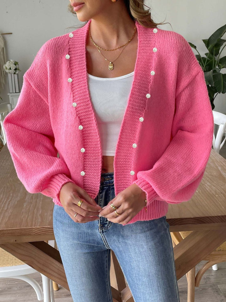 Pearl Open Front Long Sleeve Cardigan for Every Occasion