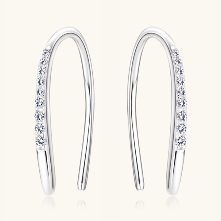 Moissanite 925 Sterling Silver U Shape Earrings for Elegance