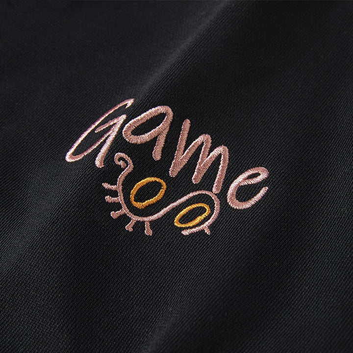 Cultural Charm Cartoon Embroidered Men's Long Sleeve Sweatshirt