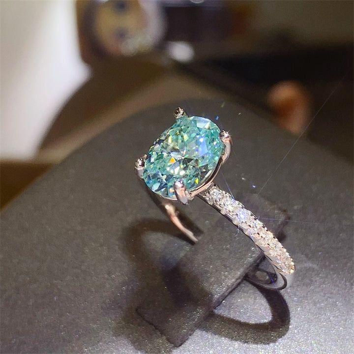 2 Carat Moissanite Zircon 925 Sterling Silver Ring Size 7