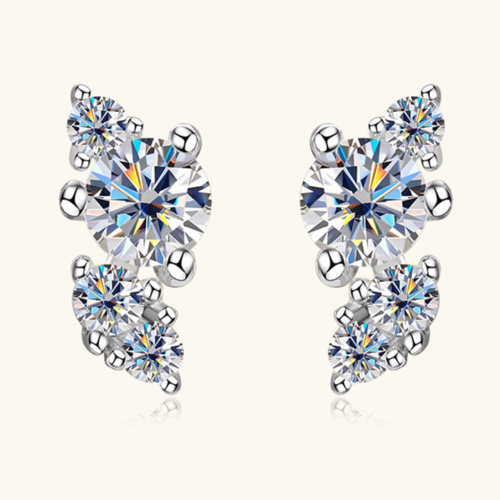 Elegant 925 Sterling Silver Moissanite Stud Earrings