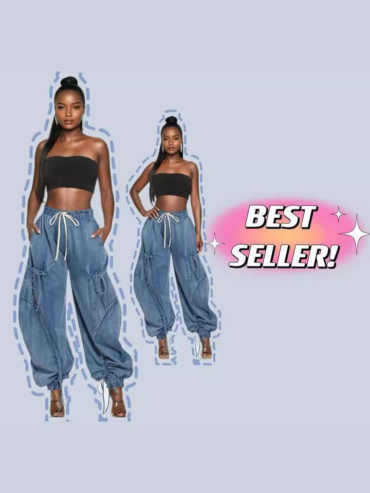 Women’s Slimming Straight Leg Jeans with Elastic Waistband