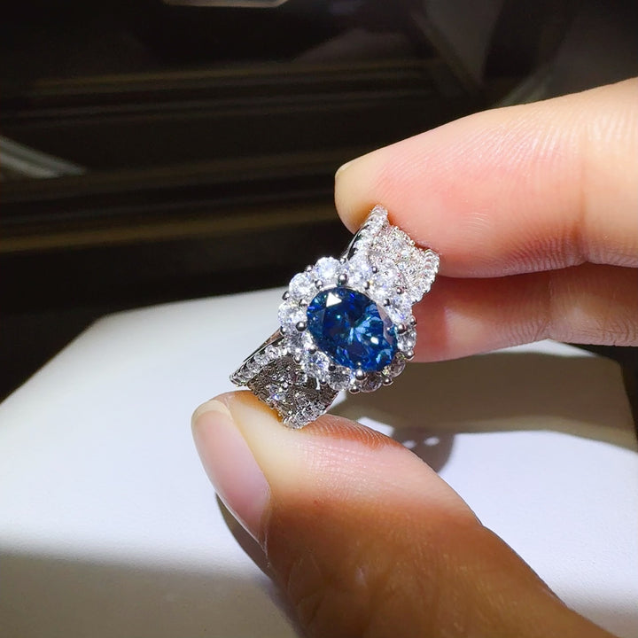 1 Carat Moissanite Zircon 925 Sterling Silver Ring Elegance