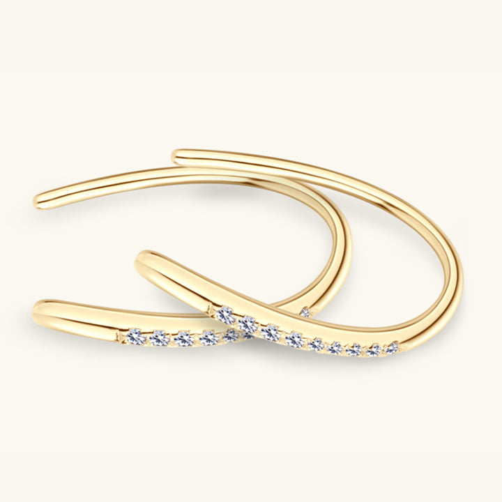 Moissanite 925 Sterling Silver U Shape Earrings for Elegance