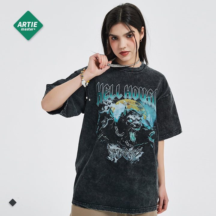 Men's Vintage Urban Graphic Tee Distressed Cotton Style