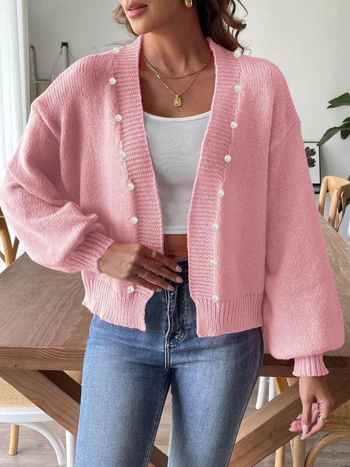 Pearl Open Front Long Sleeve Cardigan for Every Occasion