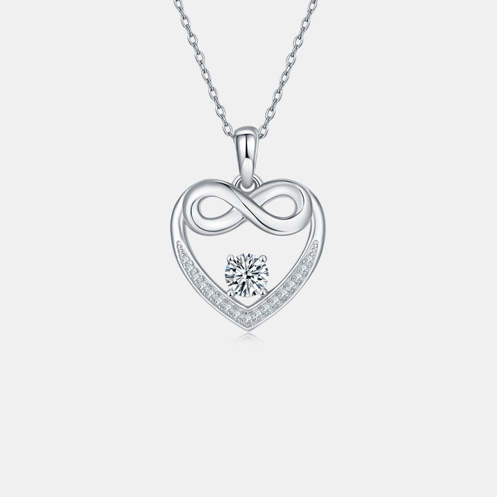 Moissanite 925 Sterling Silver Heart Necklace for Women