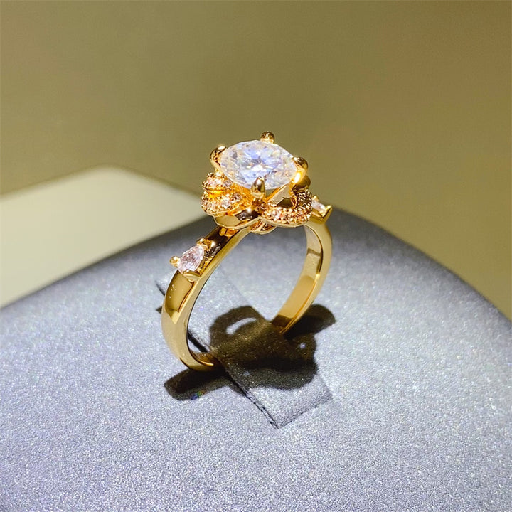 1 Carat Moissanite Zircon 925 Sterling Silver Ring Elegant