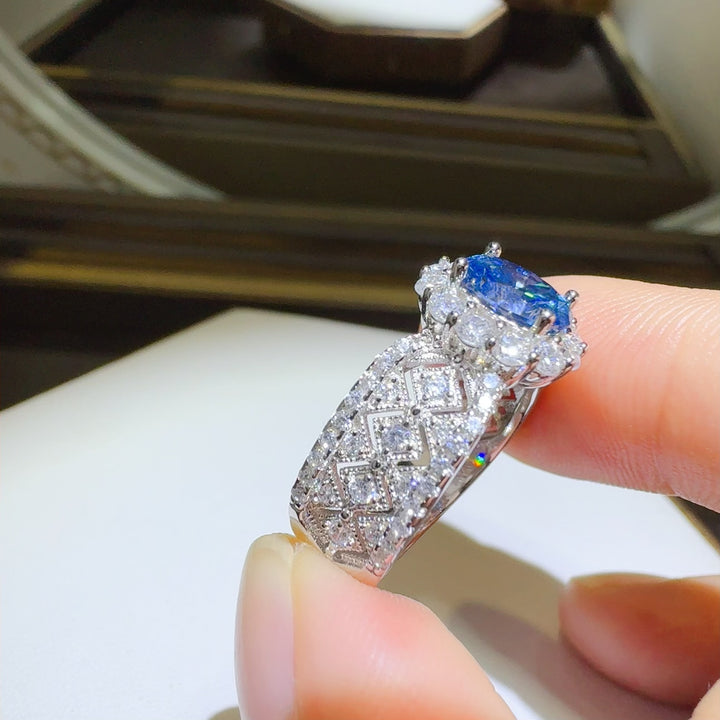 1 Carat Moissanite Zircon 925 Sterling Silver Ring Elegance