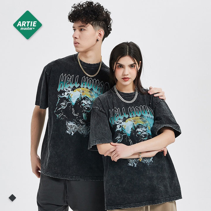 Men's Vintage Urban Graphic Tee Distressed Cotton Style