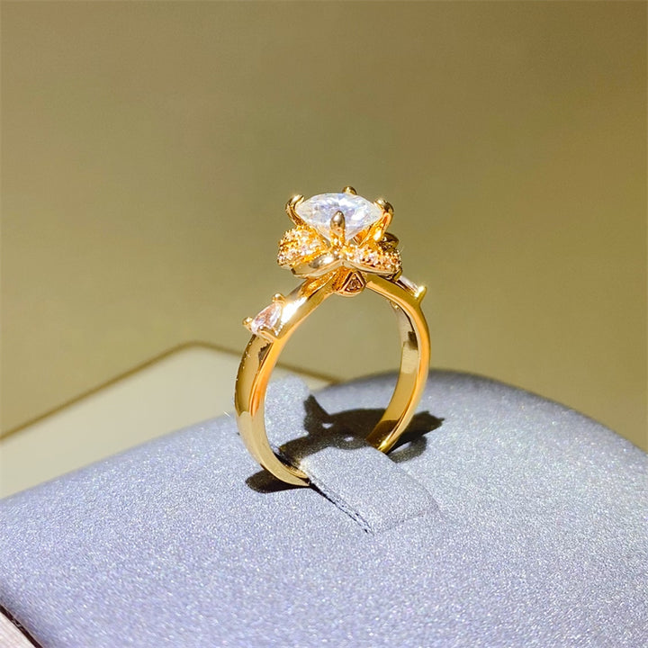 1 Carat Moissanite Zircon 925 Sterling Silver Ring Elegant