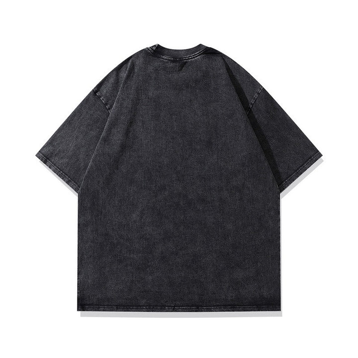 Retro Washed Cotton Hip Hop Tee for Men Trendy Style