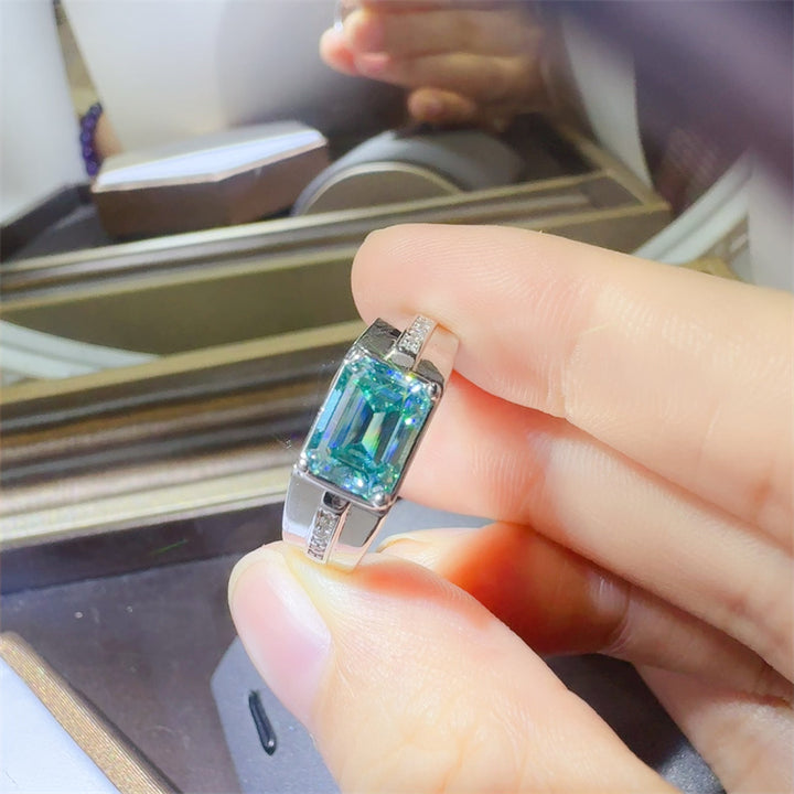 3 Carat 925 Sterling Silver Moissanite Rectangle Ring