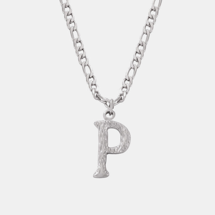 Personalized Titanium Steel Letter Pendant Necklace