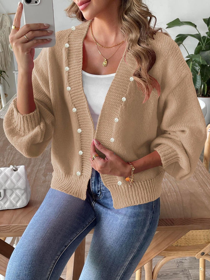 Pearl Open Front Long Sleeve Cardigan for Every Occasion