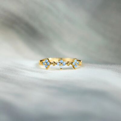 925 Sterling Silver Inlaid Zircon Flower Ring for Elegance