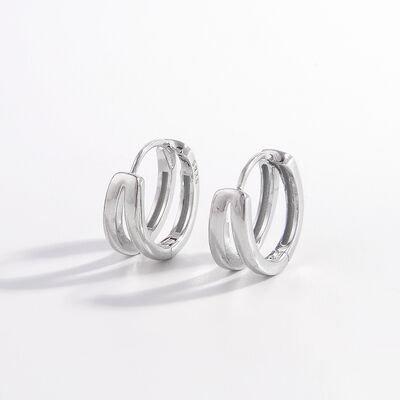 925 Sterling Silver Inlaid Zircon Huggie Earrings for Elegance