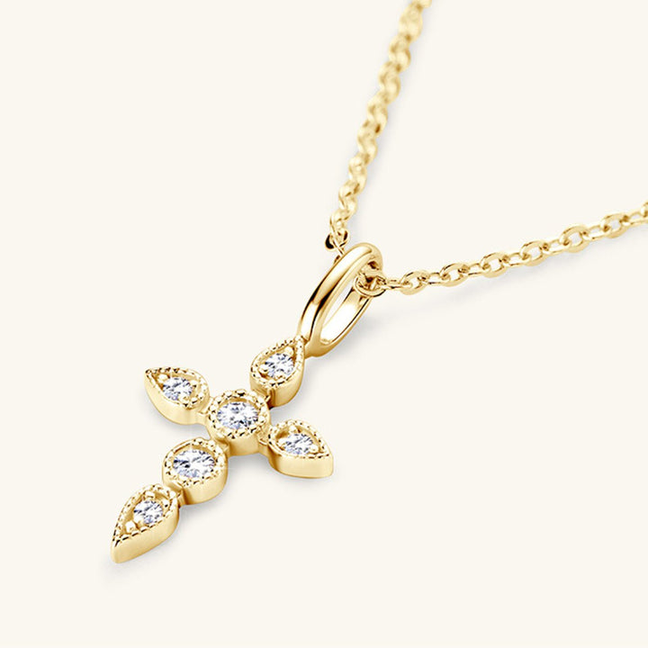 925 Sterling Silver Moissanite Cross Pendant Necklace Gift